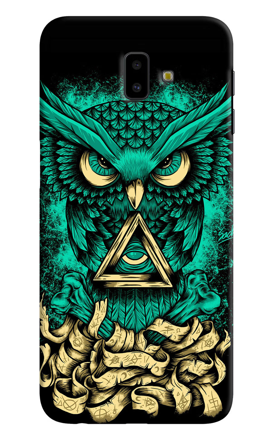 Green Owl Samsung J6 plus Back Cover, Hard case