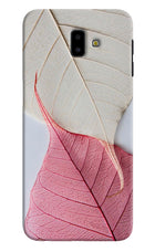White Pink Leaf Samsung J6 plus Hard Case Back Cover by Casekaro