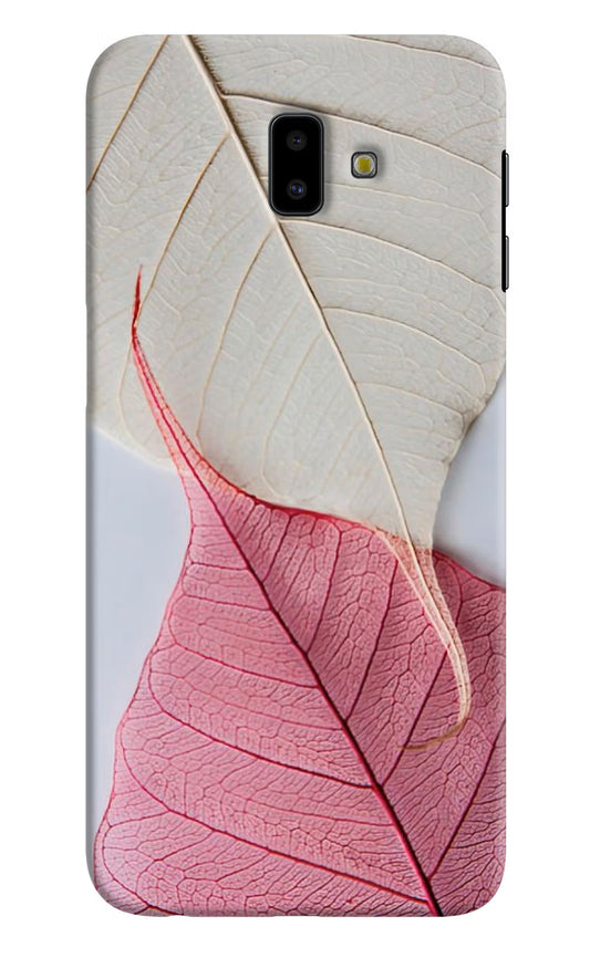 White Pink Leaf Samsung J6 plus Hard Case Back Cover by Casekaro
