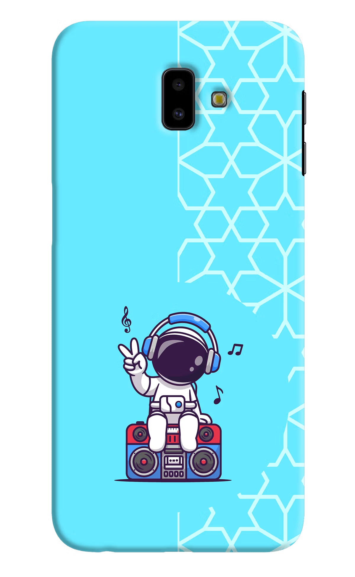 Cute Astronaut Chilling Samsung J6 plus Hard Case Back Cover by Casekaro