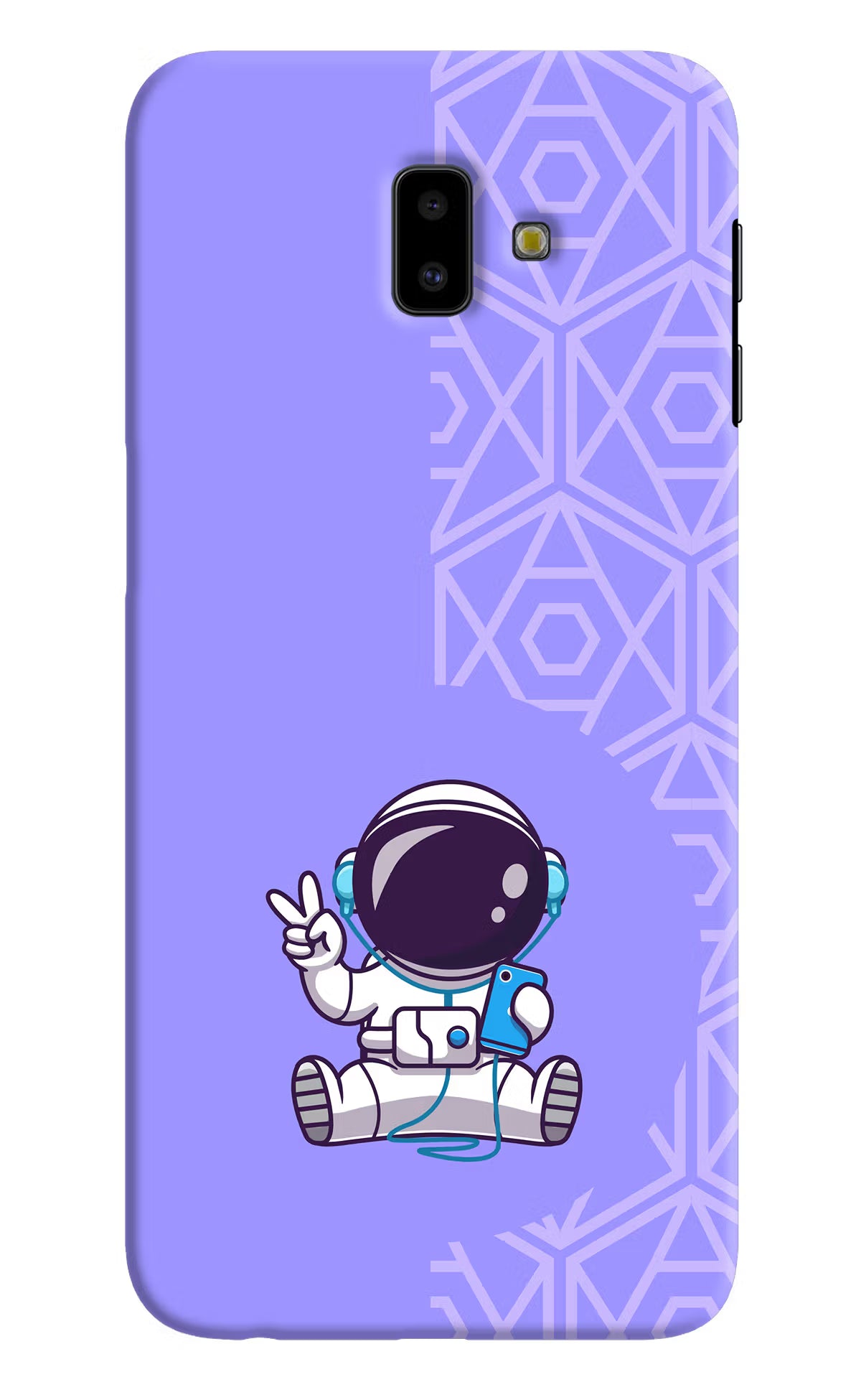 Cute Astronaut Chilling Samsung J6 plus Hard Case Back Cover by Casekaro