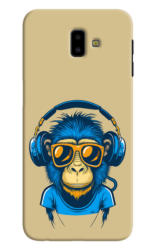 Monkey Headphone Samsung J6 plus Hard Case Back Cover by Casekaro