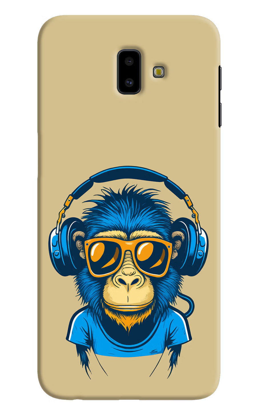Monkey Headphone Samsung J6 plus Back Cover, Hard case