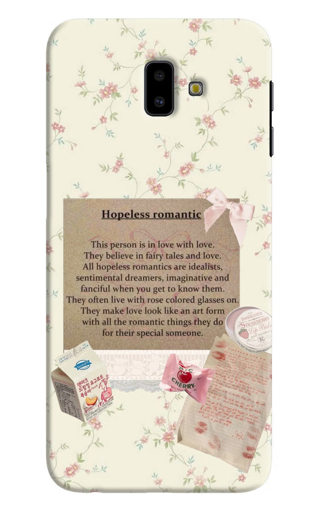 Hopeless Romantic Samsung J6 plus Hard Case Back Cover by Casekaro