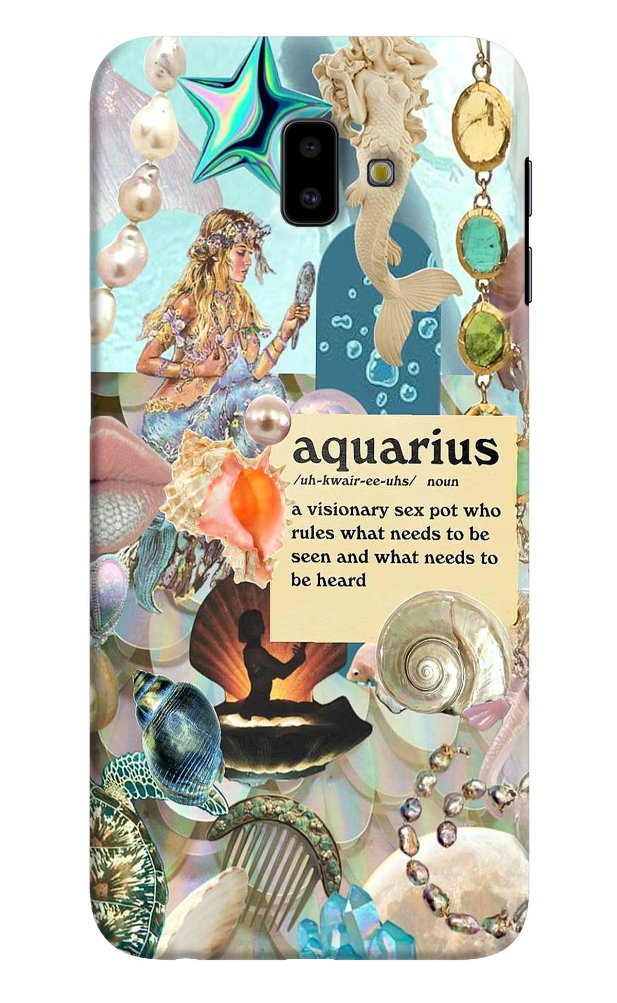 Aquarius Zodiac Samsung J6 plus Hard Case Back Cover by Casekaro