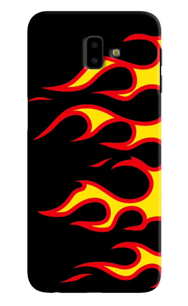 Side Sweep Flames Samsung J6 plus Hard Case Back Cover by Casekaro