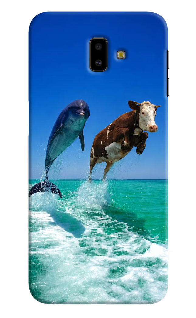 Dolphin vs Cow Samsung J6 plus Hard Case Back Cover by Casekaro