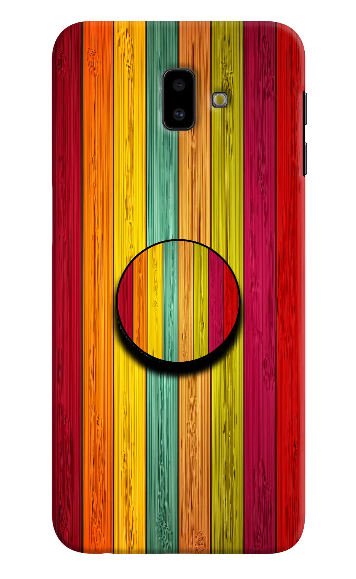 Multicolor Wooden Samsung J6 plus Pop Case by Casekaro