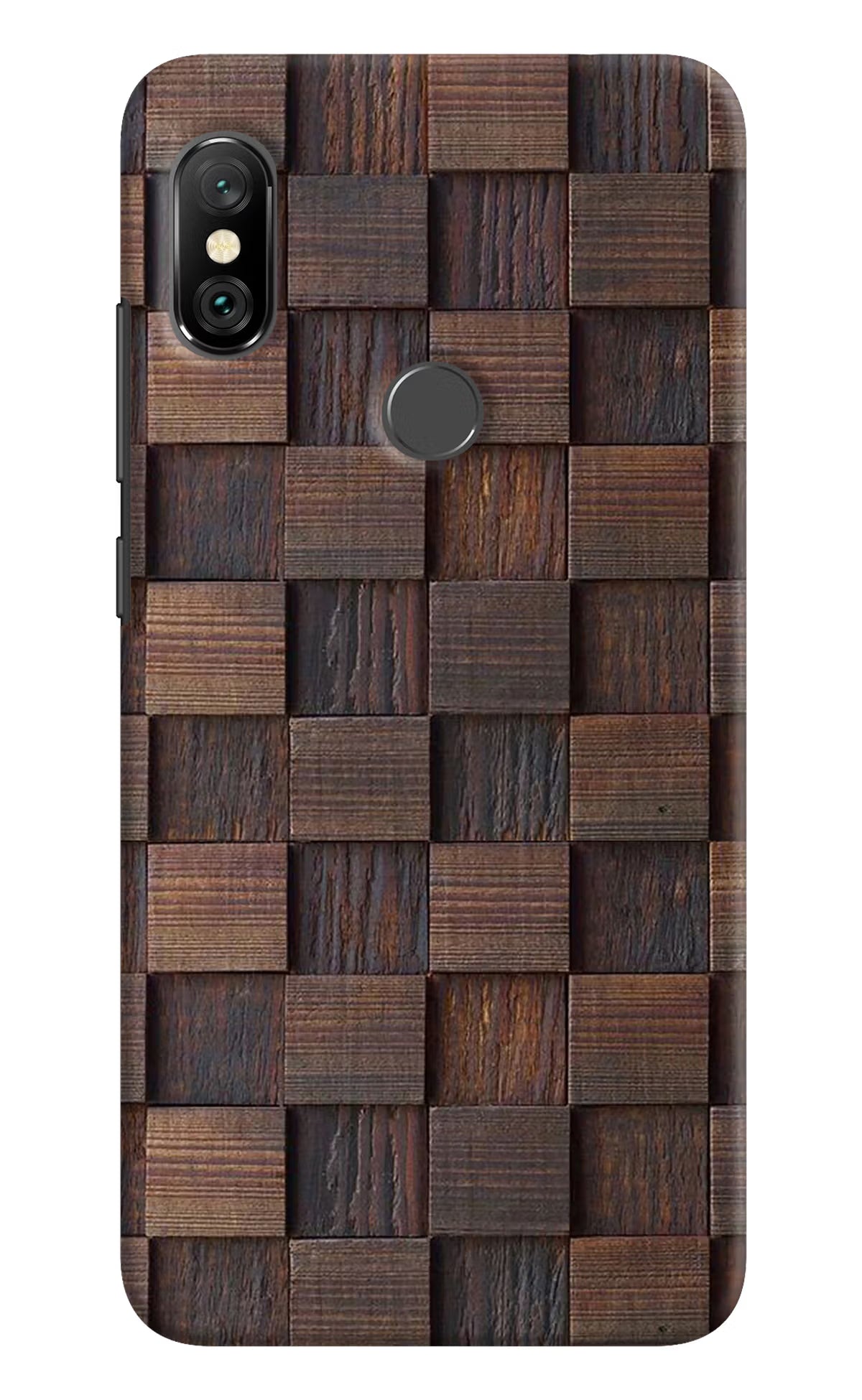 Wooden Cube Design Redmi Note 6 Pro Hard Case Back Cover by Casekaro