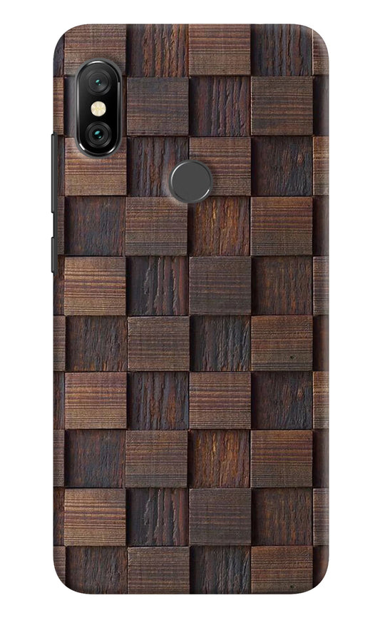 Wooden Cube Design Redmi Note 6 Pro Hard Case Back Cover by Casekaro