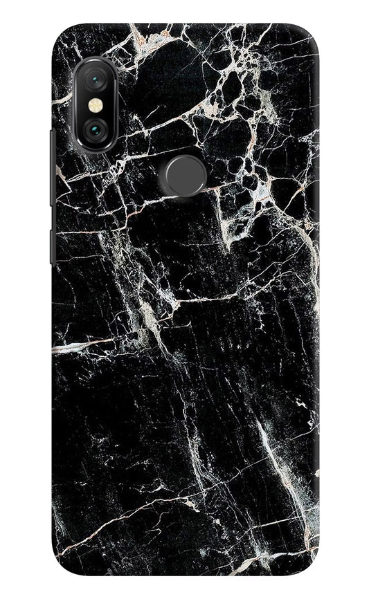 Black Marble Texture Redmi Note 6 Pro Hard Case Back Cover by Casekaro