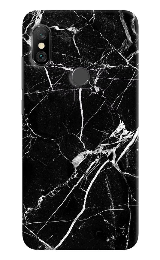 Black Marble Pattern Redmi Note 6 Pro Hard Case Back Cover by Casekaro