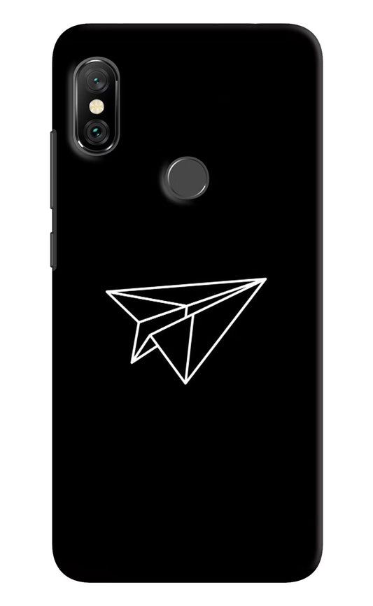Paper Plane White Redmi Note 6 Pro Hard Case Back Cover by Casekaro