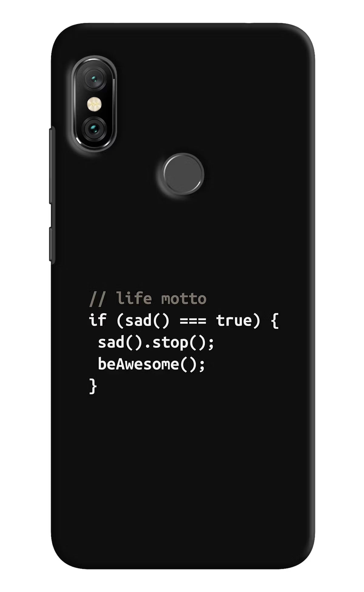 Life Motto Code Redmi Note 6 Pro Hard Case Back Cover by Casekaro