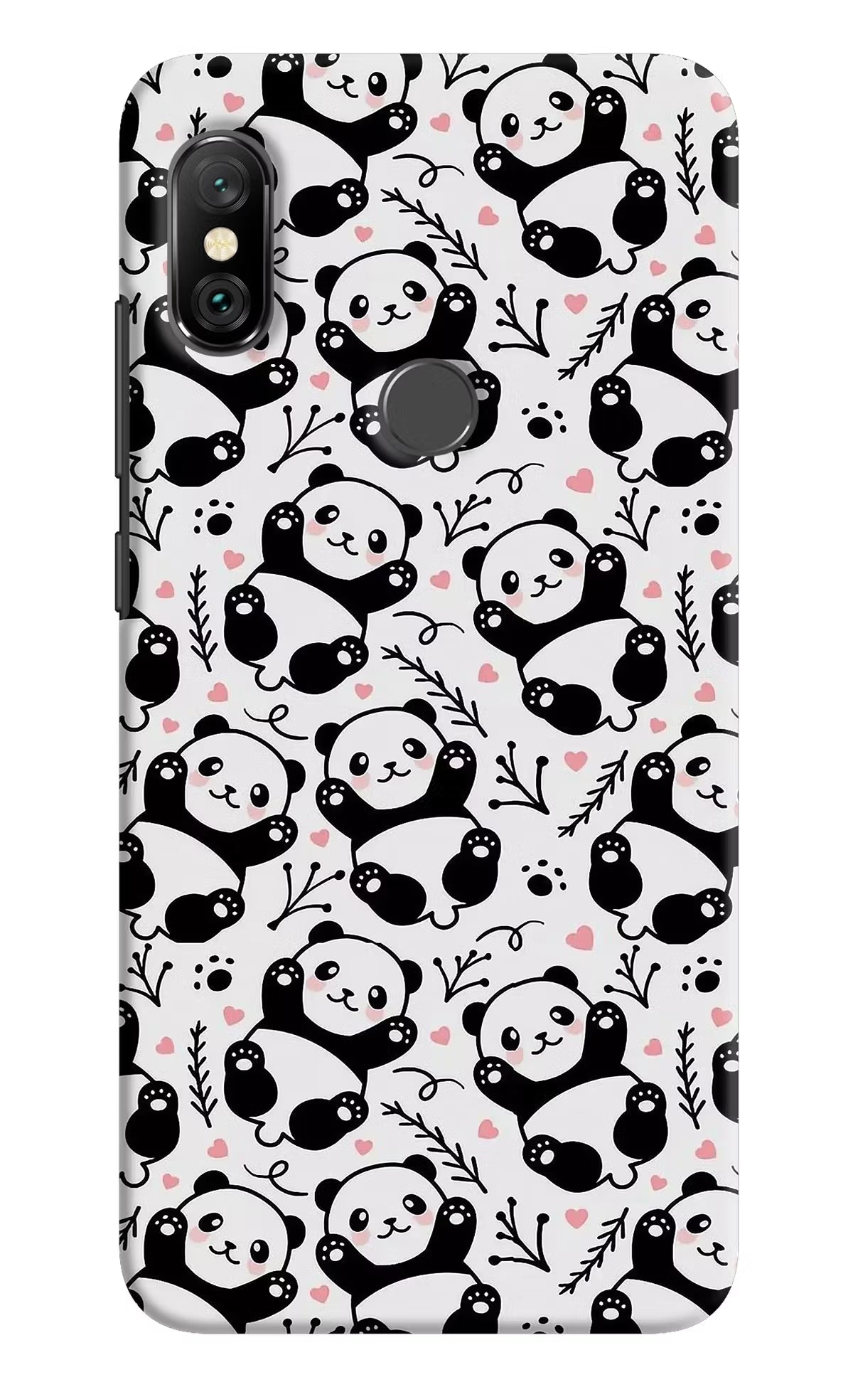 Cute Panda Redmi Note 6 Pro Hard Case Back Cover by Casekaro