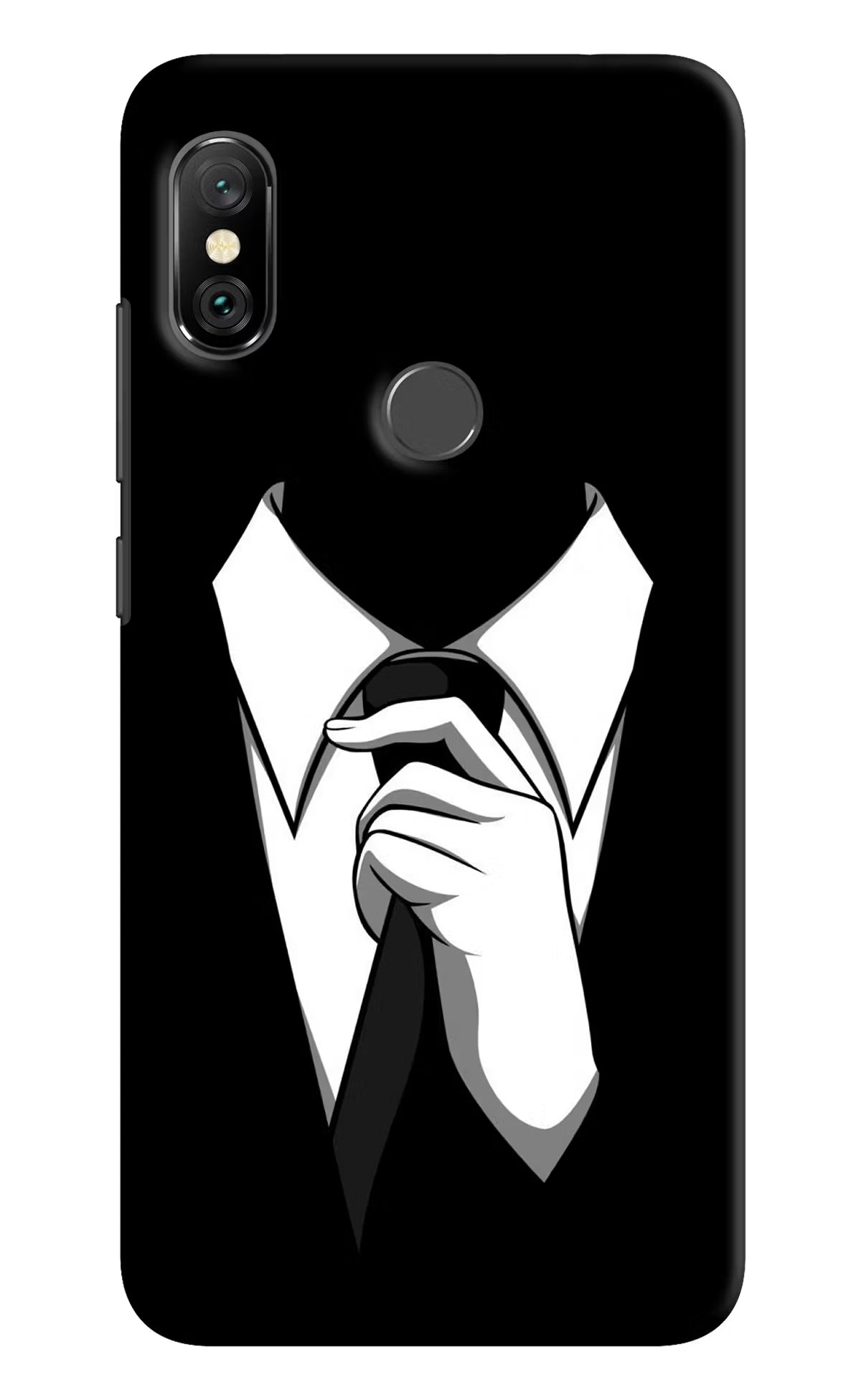 Black Tie Redmi Note 6 Pro Hard Case Back Cover by Casekaro