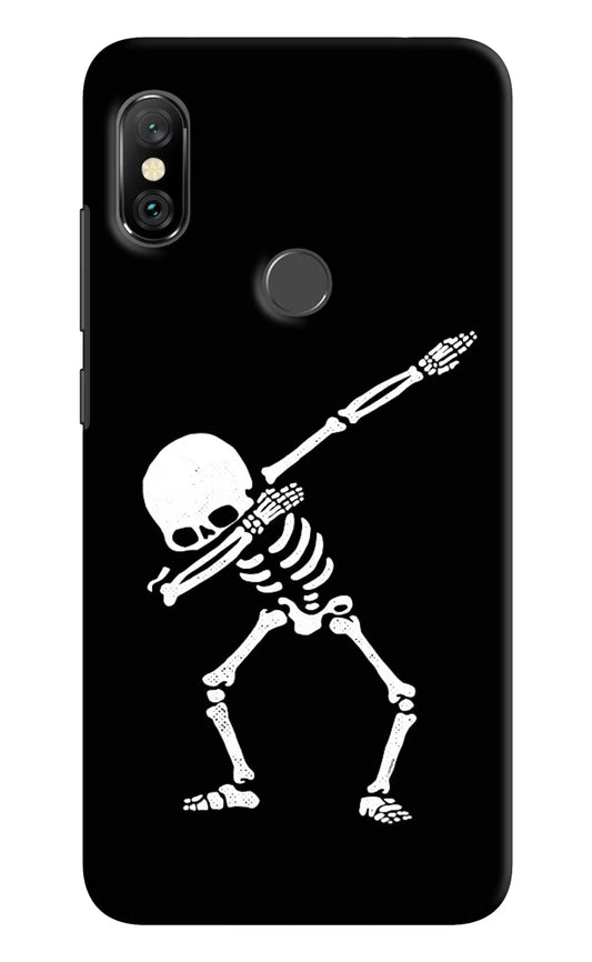 Dabbing Skeleton Art Redmi Note 6 Pro Hard Case Back Cover by Casekaro