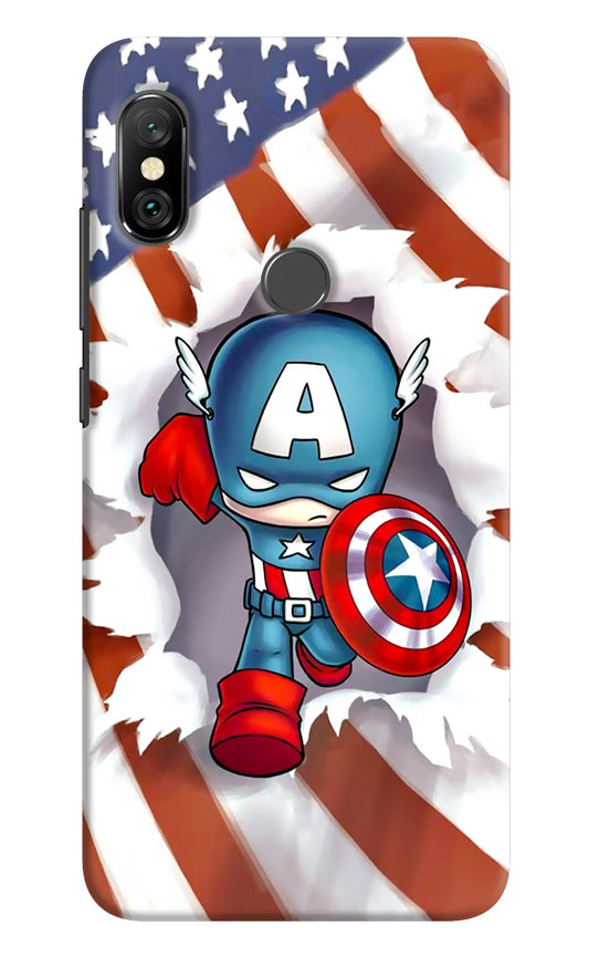 Captain America Redmi Note 6 Pro Hard Case Back Cover by Casekaro