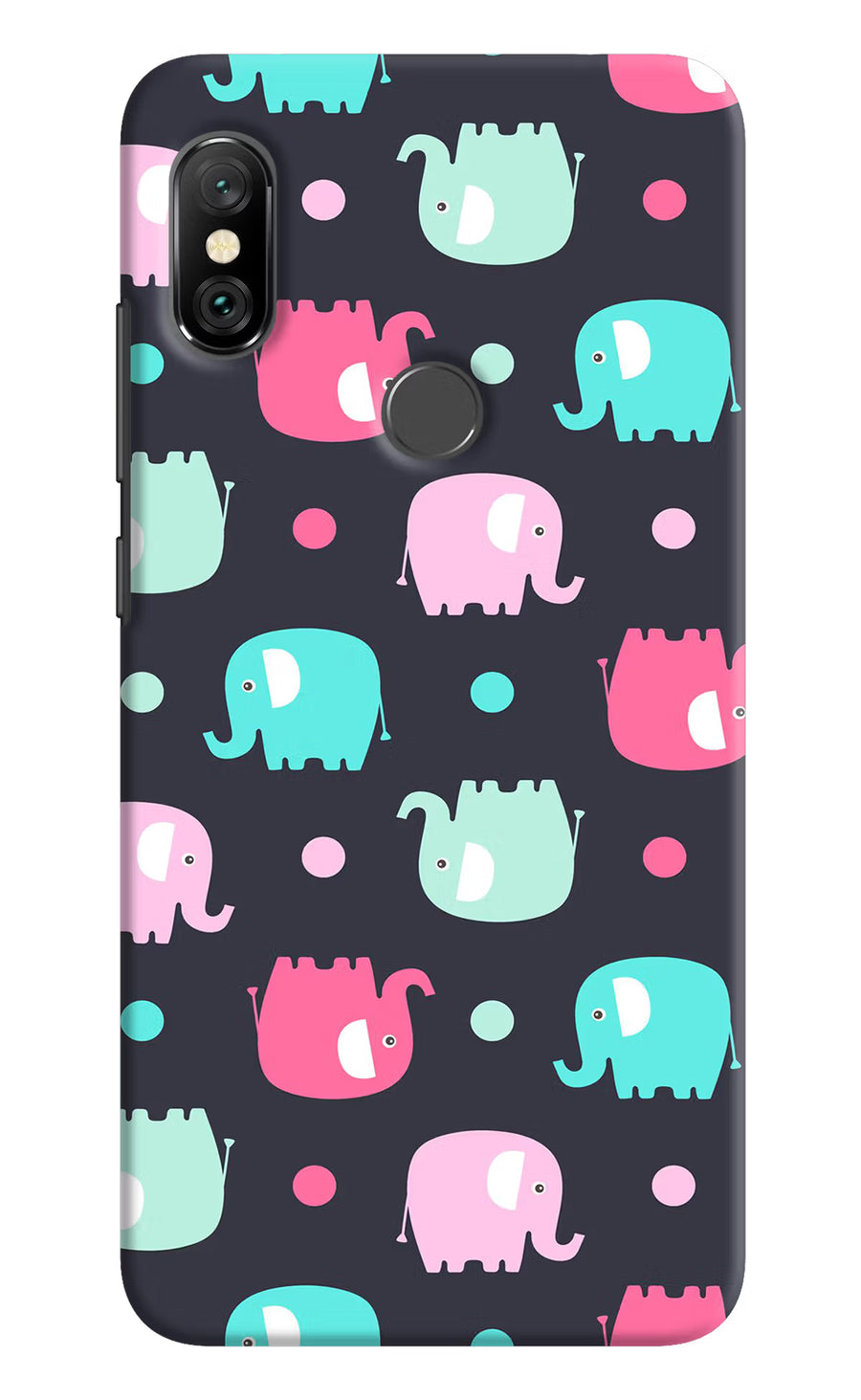 Elephants Redmi Note 6 Pro Back Cover, Hard case