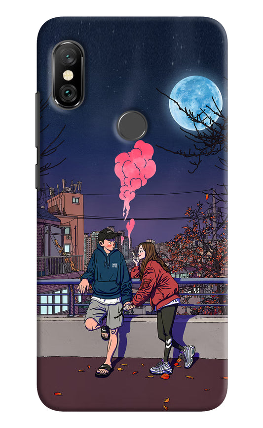 Chilling Couple Redmi Note 6 Pro Hard Case Back Cover by Casekaro