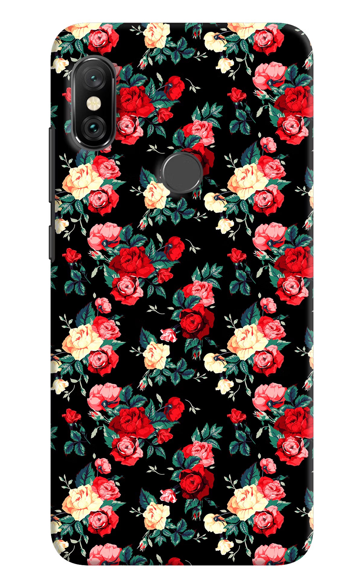 Rose Pattern Redmi Note 6 Pro Hard Case Back Cover by Casekaro