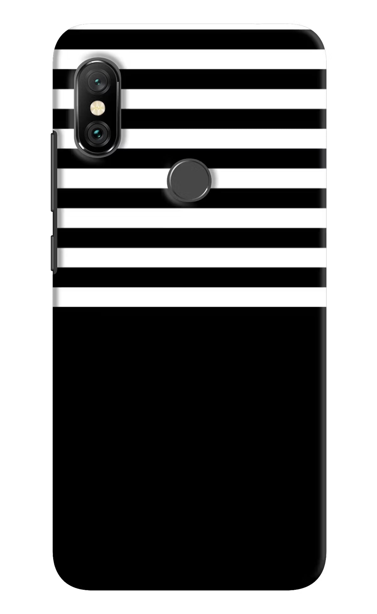 Black and White Print Redmi Note 6 Pro Hard Case Back Cover by Casekaro