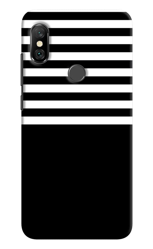 Black and White Print Redmi Note 6 Pro Hard Case Back Cover by Casekaro