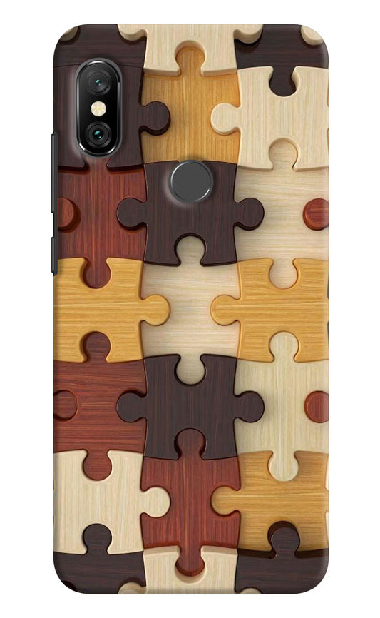Wooden Puzzle Redmi Note 6 Pro Hard Case Back Cover by Casekaro