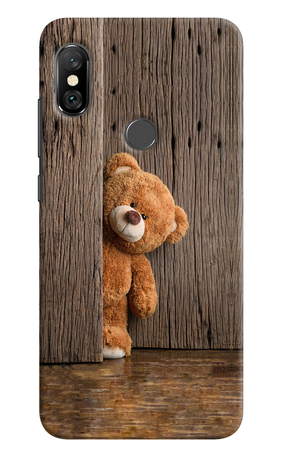 Teddy Wooden Redmi Note 6 Pro Back Cover, Hard case
