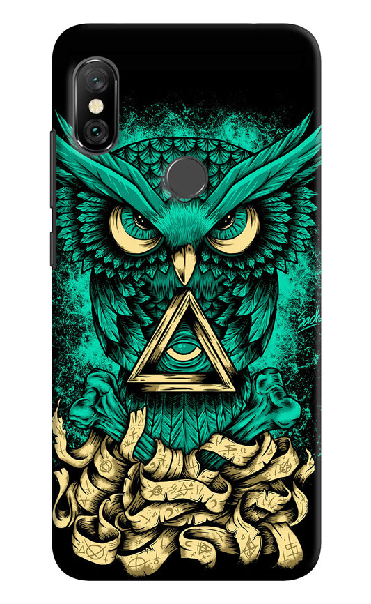 Green Owl Redmi Note 6 Pro Hard Case Back Cover by Casekaro