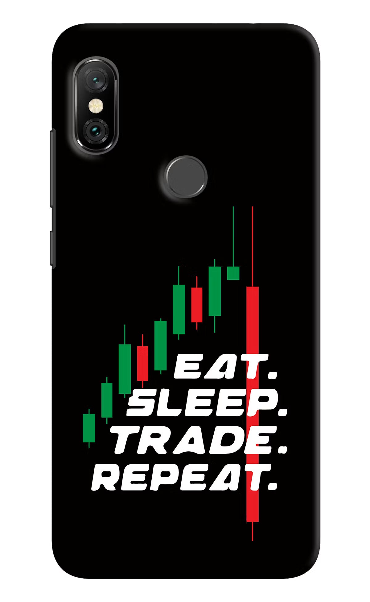 Eat Sleep Trade Repeat Redmi Note 6 Pro Hard Case Back Cover by Casekaro