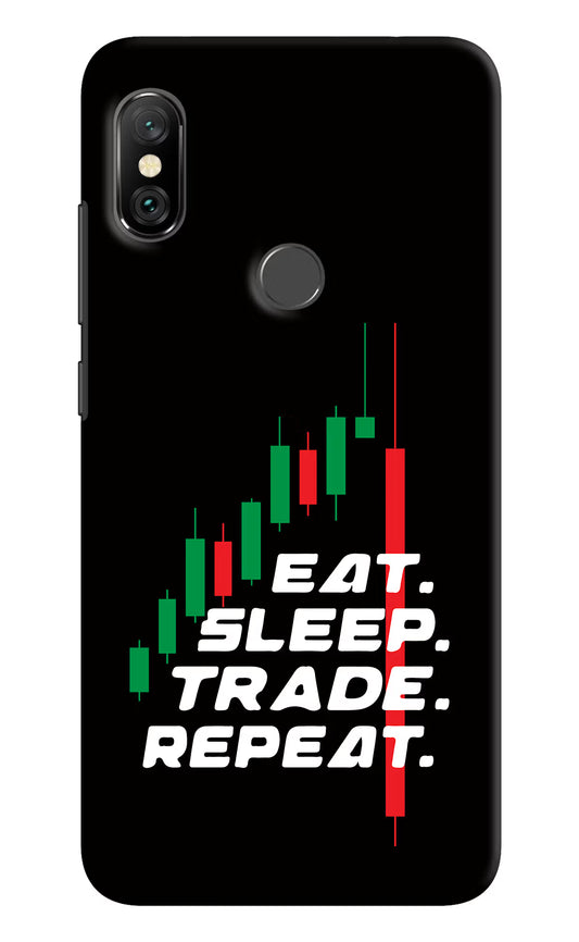 Eat Sleep Trade Repeat Redmi Note 6 Pro Hard Case Back Cover by Casekaro