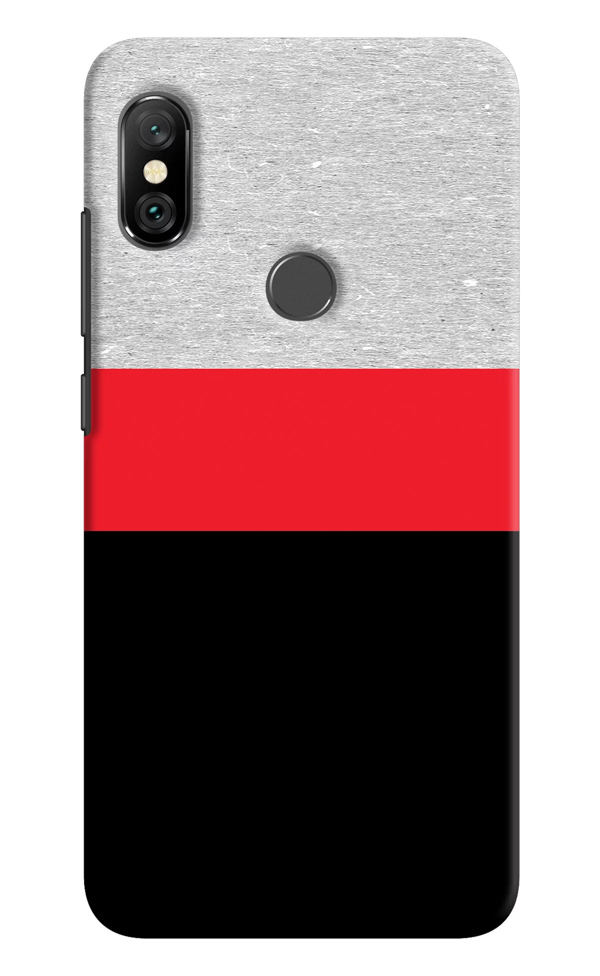 Tri Color Pattern Redmi Note 6 Pro Hard Case Back Cover by Casekaro