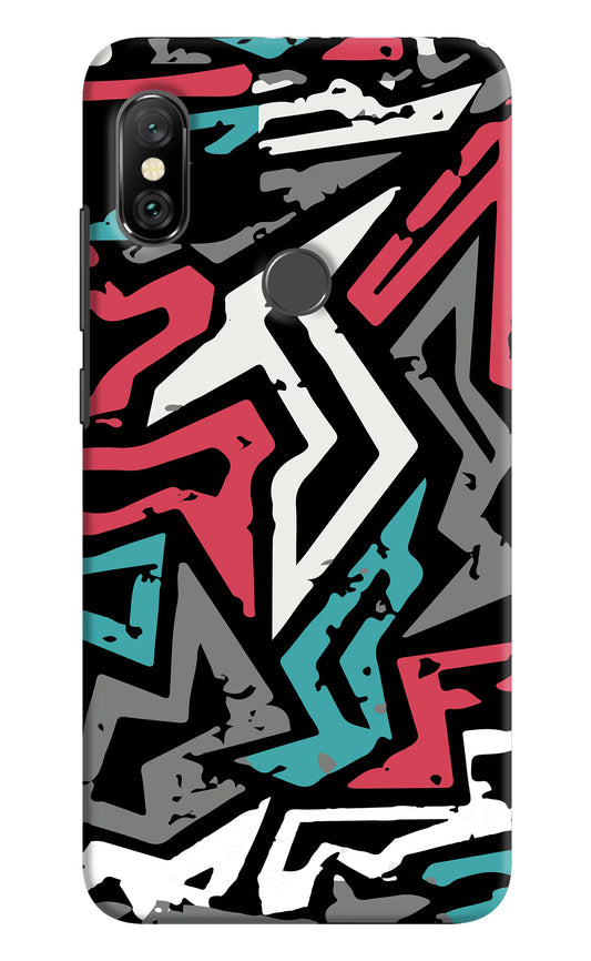 Geometric Graffiti Redmi Note 6 Pro Hard Case Back Cover by Casekaro