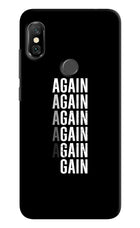 Again Again Gain Redmi Note 6 Pro Hard Case Back Cover by Casekaro