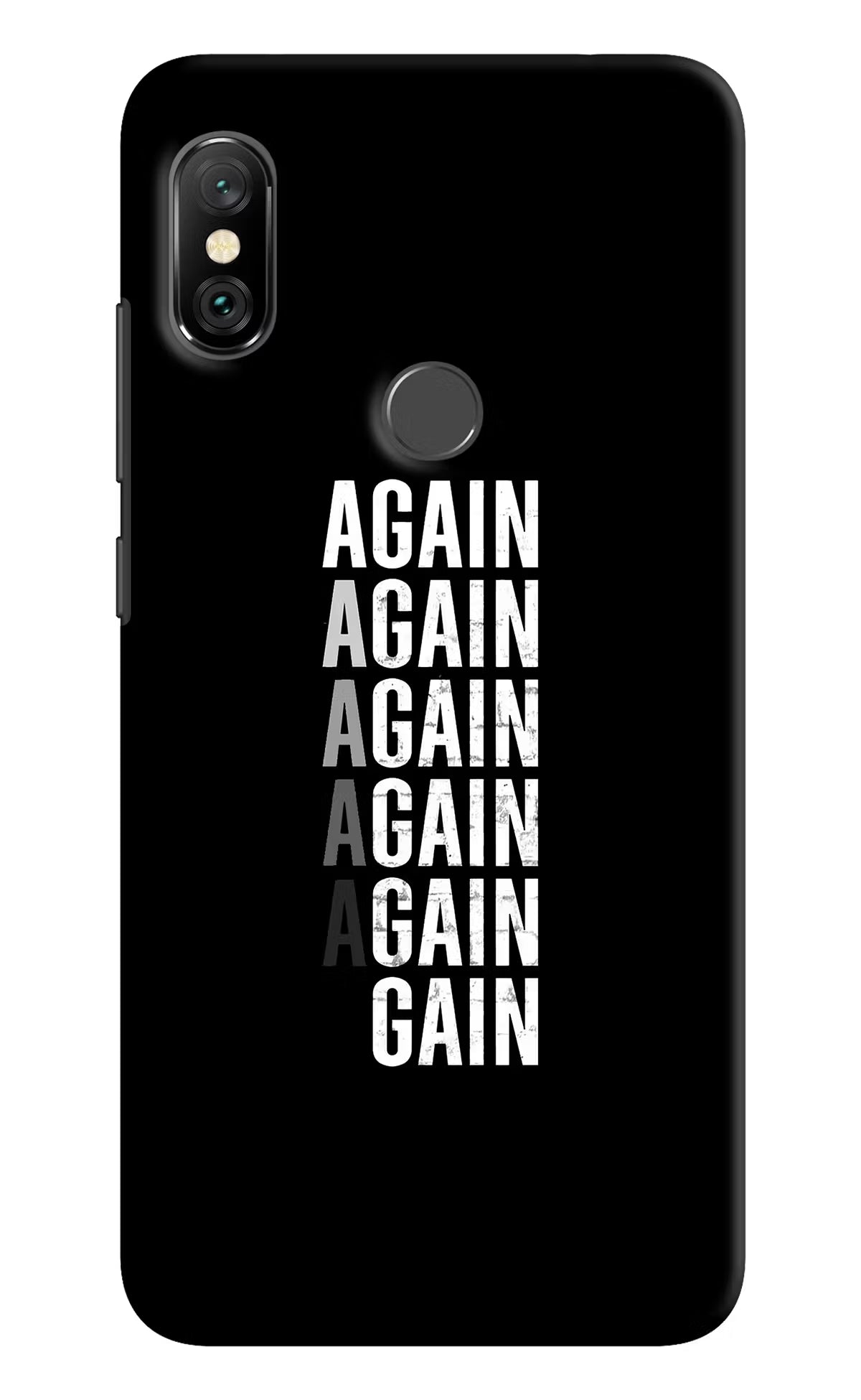 Again Again Gain Redmi Note 6 Pro Hard Case Back Cover by Casekaro