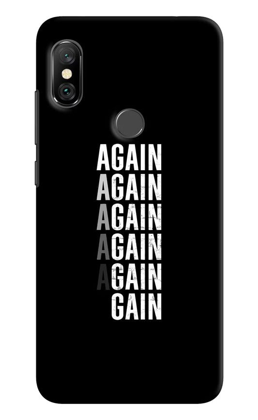 Again Again Gain Redmi Note 6 Pro Hard Case Back Cover by Casekaro