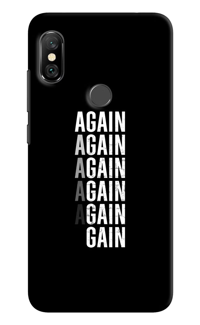 Again Again Gain Redmi Note 6 Pro Hard Case Back Cover by Casekaro