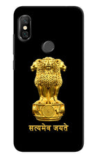 Satyamev Jayate Golden Redmi Note 6 Pro Hard Case Back Cover by Casekaro