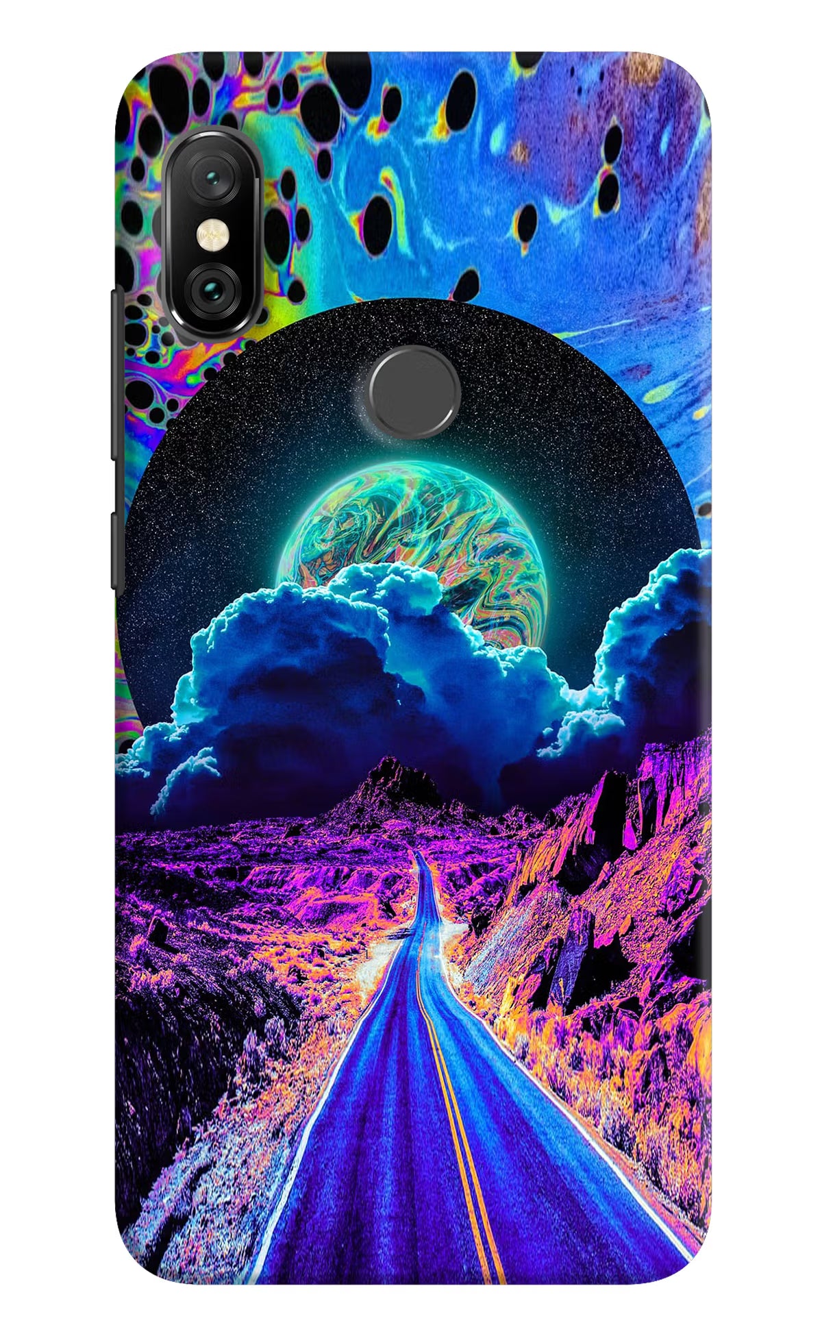 Psychedelic Painting Redmi Note 6 Pro Hard Case Back Cover by Casekaro