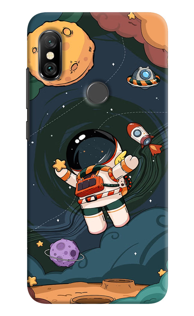 Cartoon Astronaut Redmi Note 6 Pro Hard Case Back Cover by Casekaro