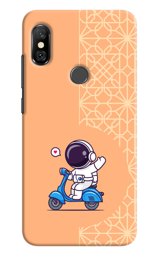Cute Astronaut Riding Redmi Note 6 Pro Hard Case Back Cover by Casekaro
