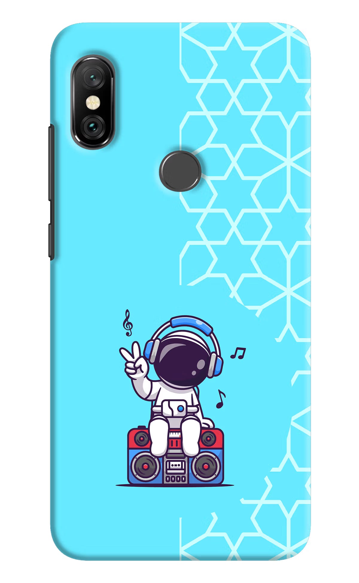 Cute Astronaut Chilling Redmi Note 6 Pro Hard Case Back Cover by Casekaro