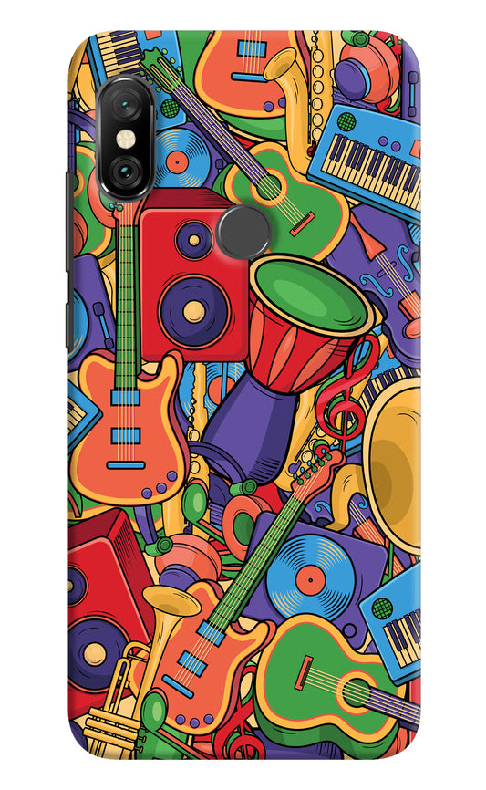 Music Instrument Doodle Redmi Note 6 Pro Hard Case Back Cover by Casekaro