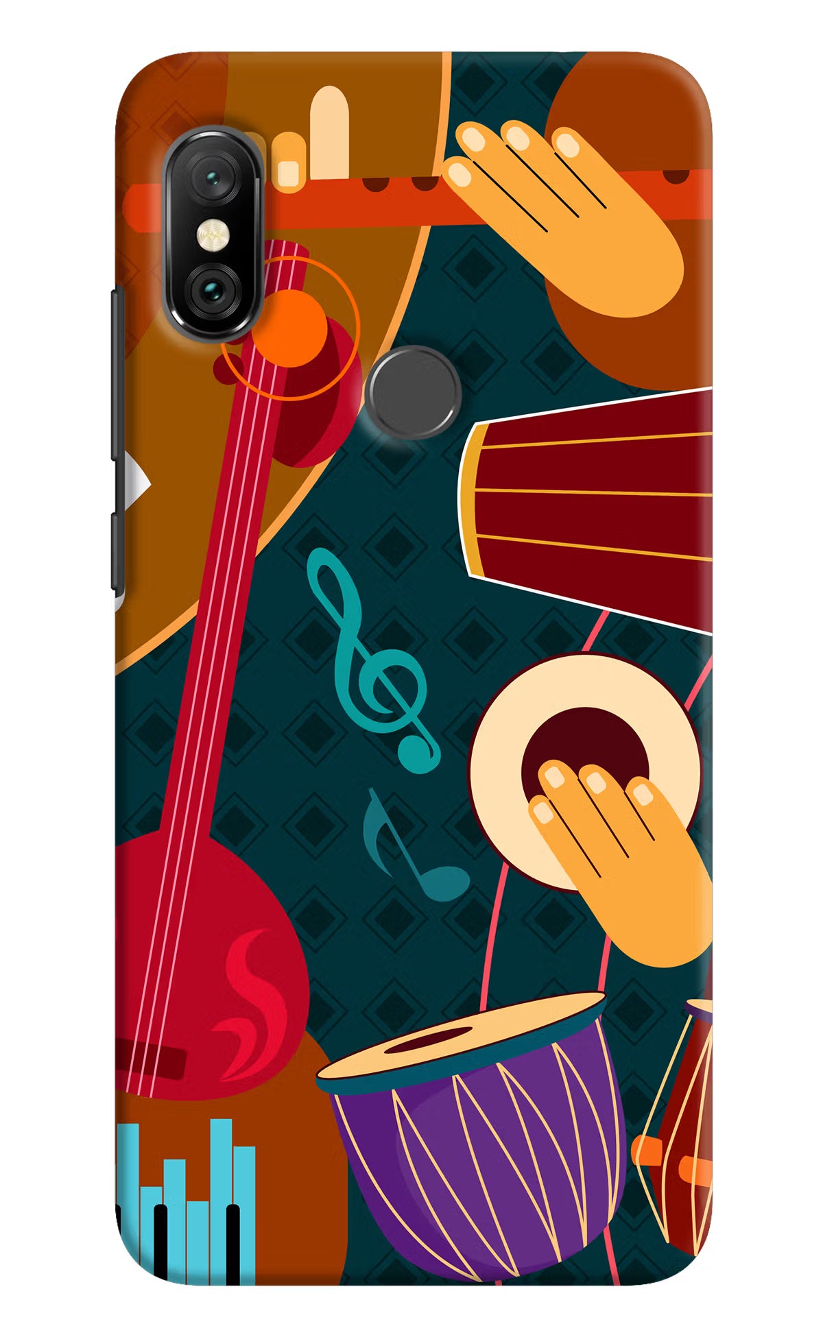 Music Instrument Redmi Note 6 Pro Hard Case Back Cover by Casekaro