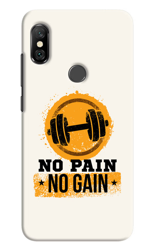 No Pain No Gain Redmi Note 6 Pro Hard Case Back Cover by Casekaro