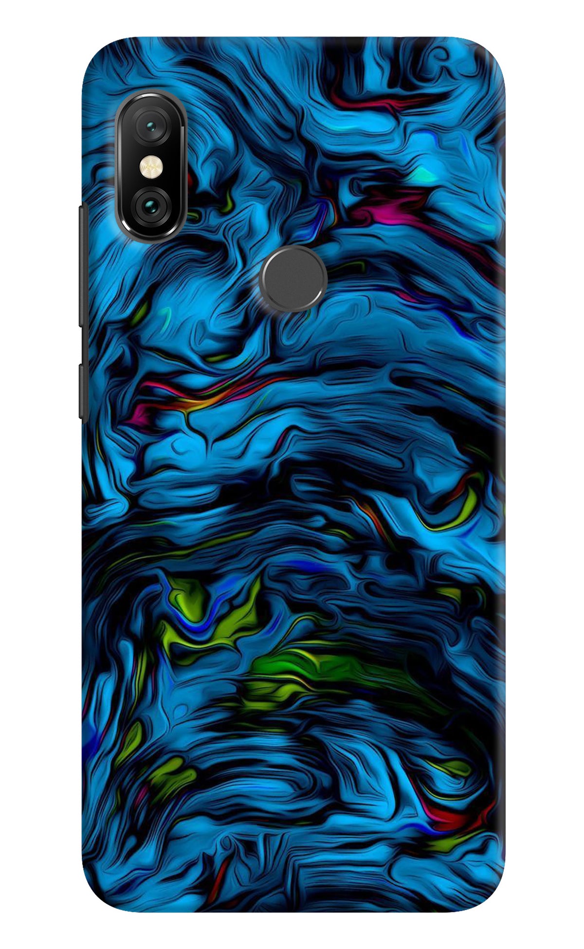 Dark Blue Abstract Redmi Note 6 Pro Back Cover