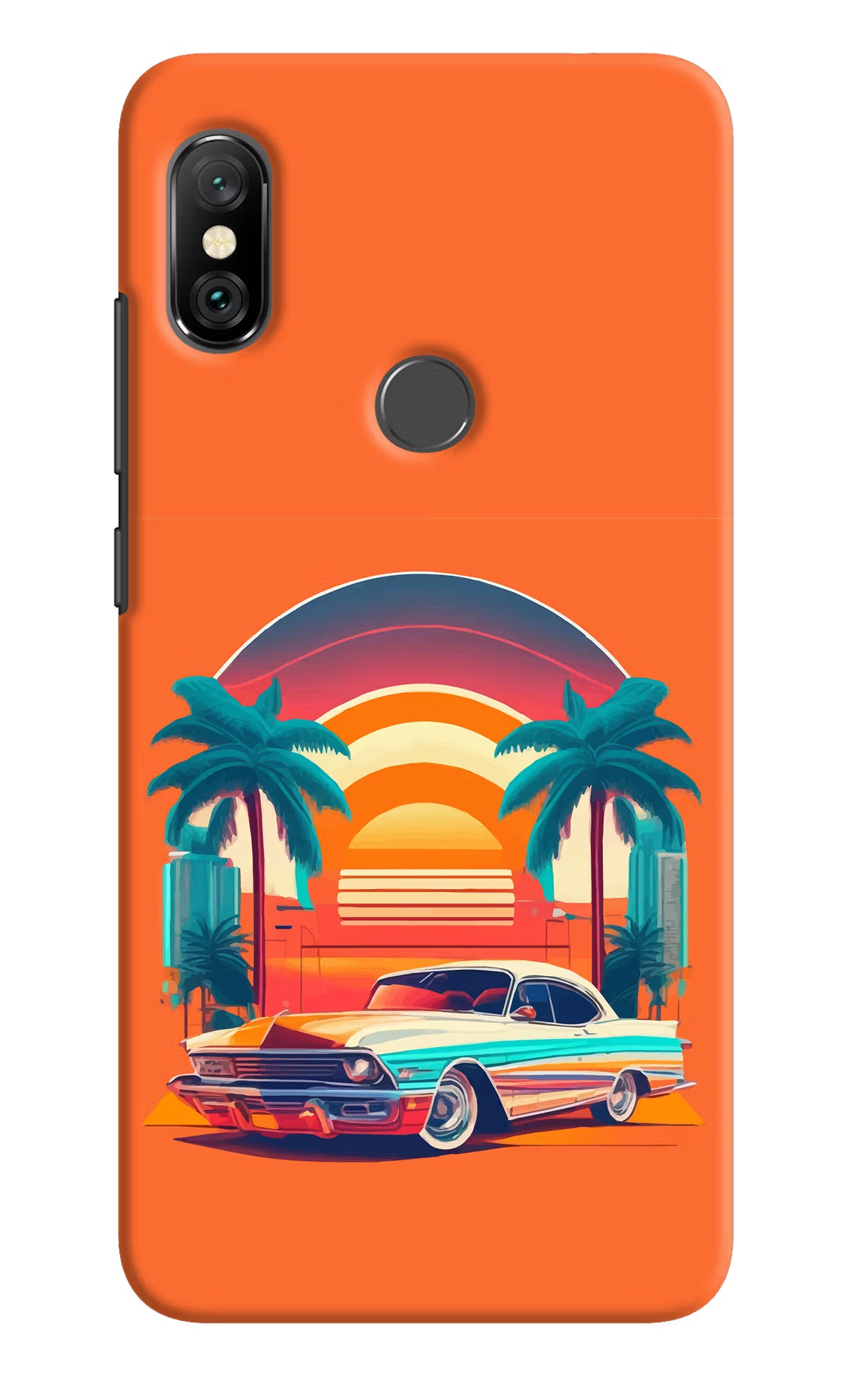 Palm Drive 80s Redmi Note 6 Pro Hard Case Back Cover by Casekaro