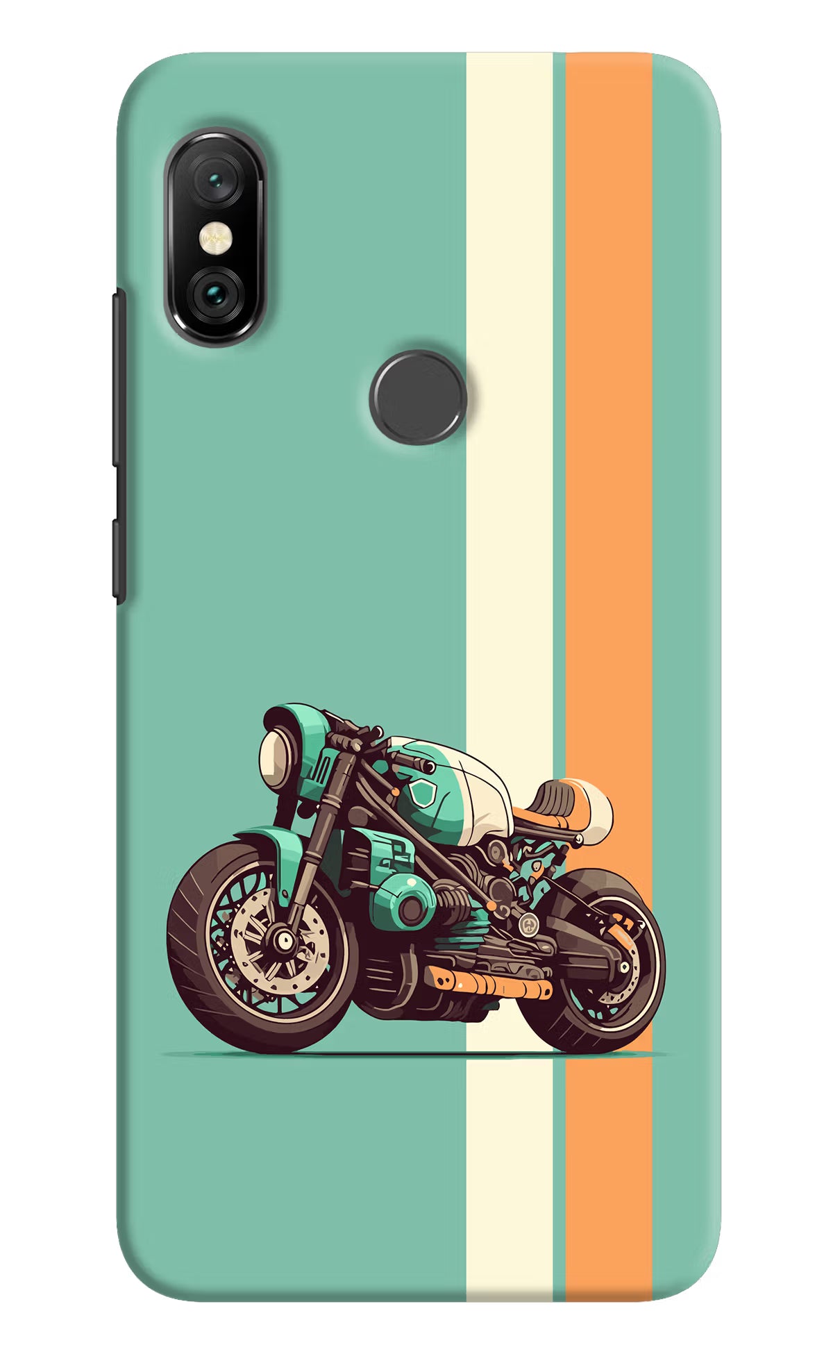 Striped Moto Drift Redmi Note 6 Pro Hard Case Back Cover by Casekaro