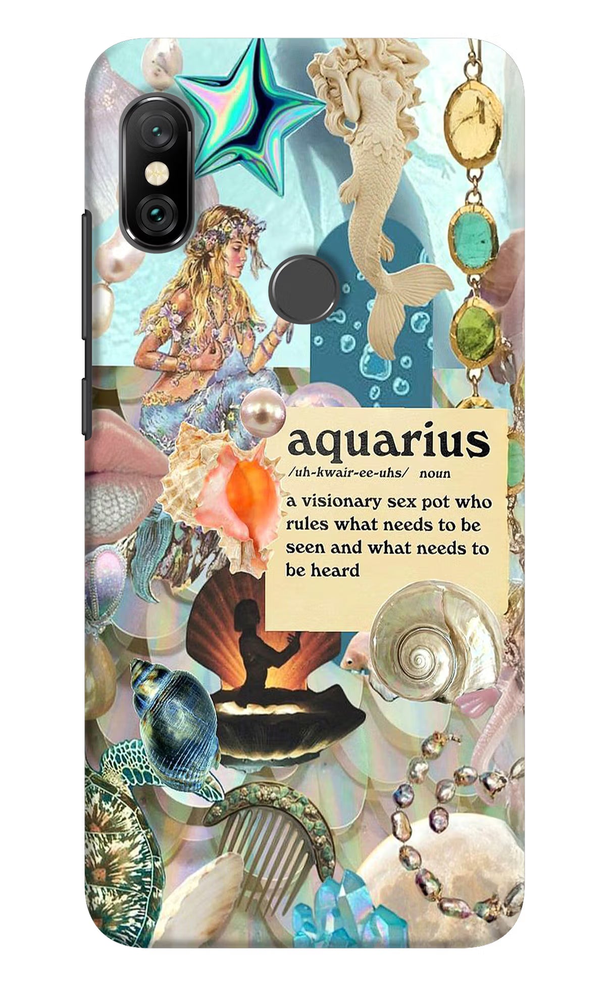 Aquarius Zodiac Redmi Note 6 Pro Hard Case Back Cover by Casekaro